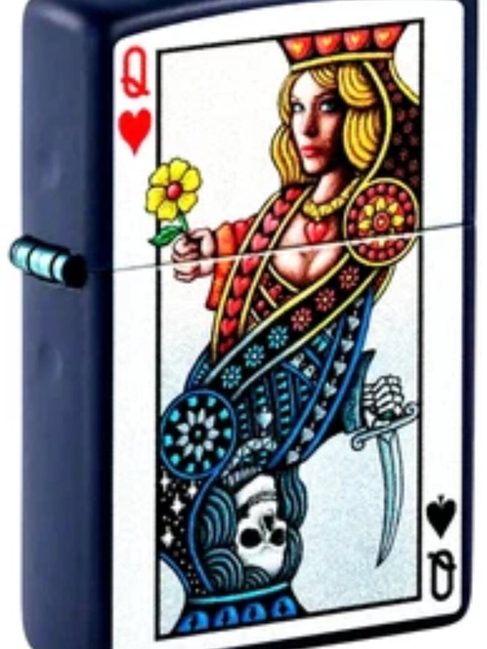 Gambling Queen Of Spades & Hearts Zippo Lighter